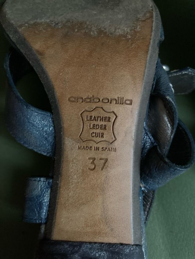 Sandali in pelle blu Ana Bonillas