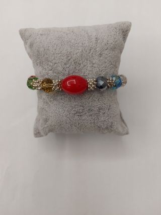 Braccialetto pietra/strass multicolor