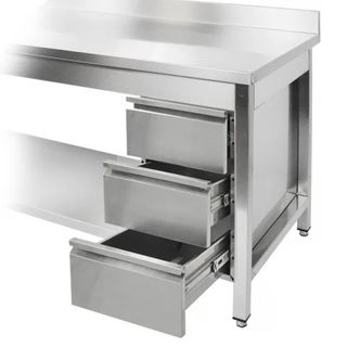 Mesa de acero inox central 1800x600x850mm