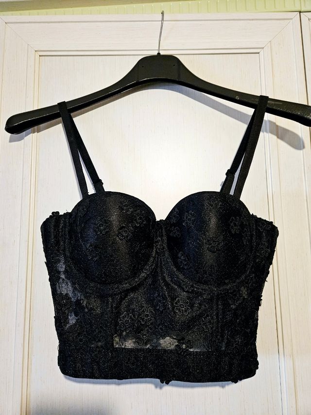 Bustier pizzo nero