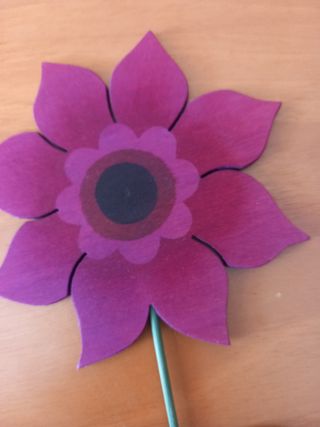 Margherita viola di legno