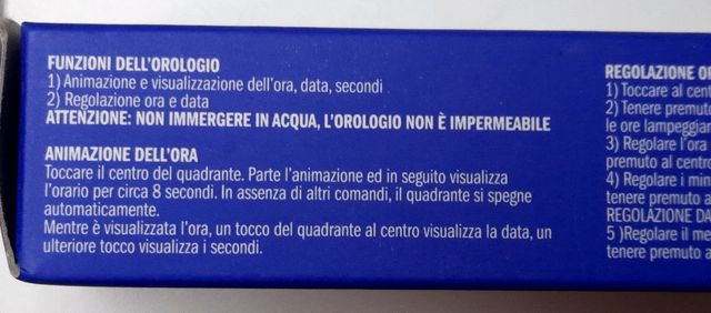 Orologio digitale touch screen