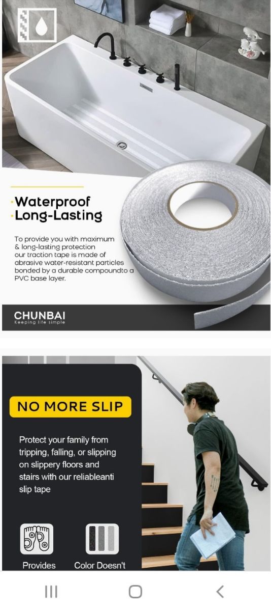 3 ROTOLI DI NASTRO ANTISCIVOLO 50 MM X 10 MT