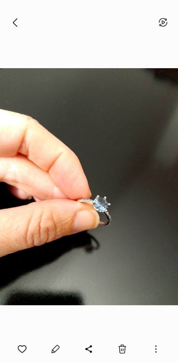 Anillo solitario plata de ley piedra azul