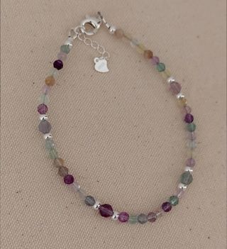 Pulsera, plata ley y fluorita 