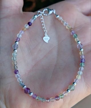 Pulsera, plata ley y fluorita 