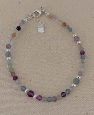 Pulsera, plata ley y fluorita 