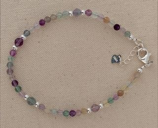 Pulsera, plata ley y fluorita 