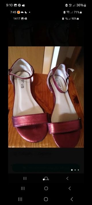 Sandalias rojo metalizado