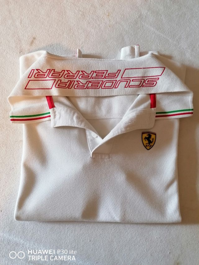 Polo Ferrari bianca tg s