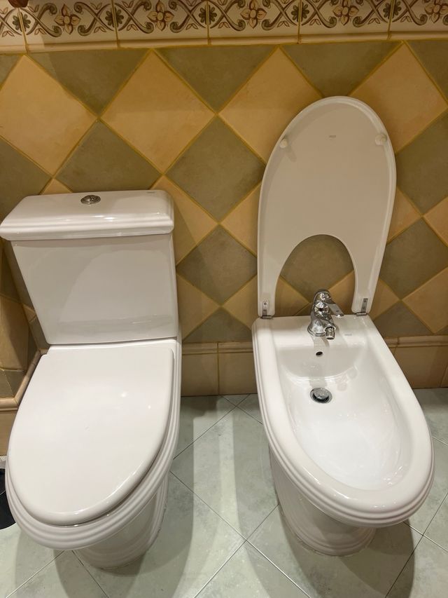 Inodoro y Bide Roca blanco