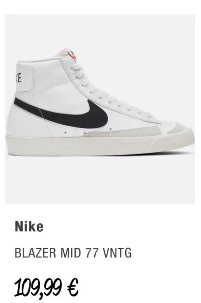 Botas Nike modelo Blazer Mid. Número 40