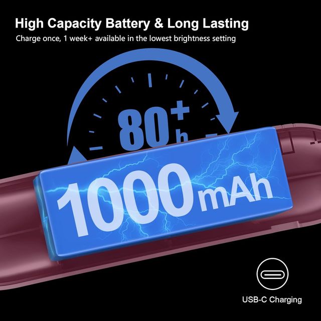 Luz de Lectura Cuello Recargable 3 Tonos Morada