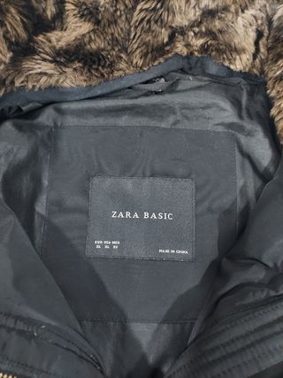 Abrigo negro y marrón Zara