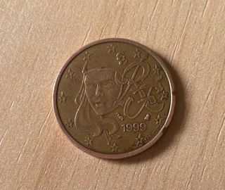Moneda de cinco centimos francesa 1999