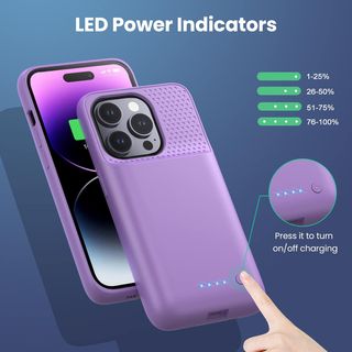 Funda batería para iPhone 14 Pro 7200mAh Morado