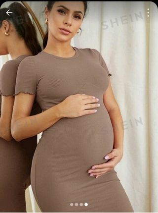 Vestido premamá marrón 🤎 de canalé