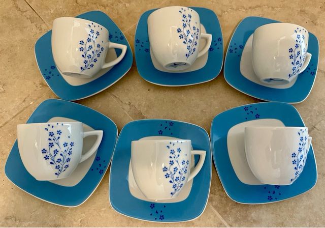 Set tazze caffe piatto fine porcelain Pasquinucci