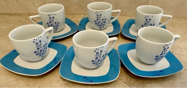Set tazze caffe piatto fine porcelain Pasquinucci