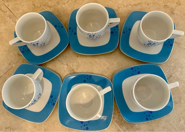Set tazze caffe piatto fine porcelain Pasquinucci