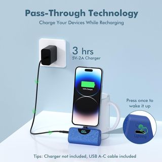 Mini Power Bank 5200mAh iPhone Azul Oscuro Purpura