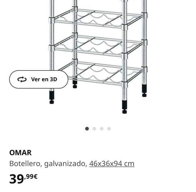 Botellero Omar Ikea acero 24 botellas