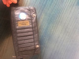 Cartera verde tela y polipiel