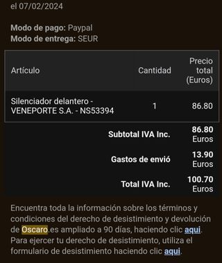 Silenciador delantero Nissan Almera