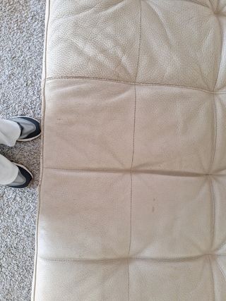 Sofa  piel Natuzzi beig 3 plazas