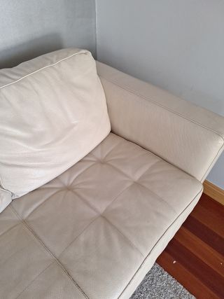 Sofa  piel Natuzzi beig 3 plazas