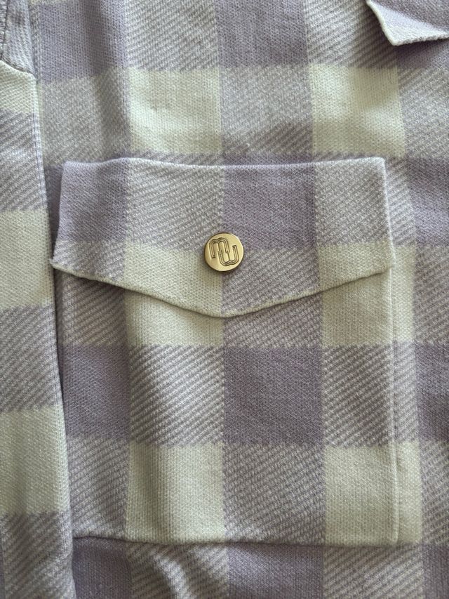 Giacca camicia originale Maje bianca e lilla