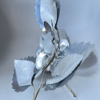 Navidad / Vintage / 2 adornos plateados