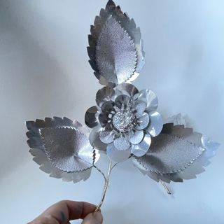 Navidad / Vintage / 2 adornos plateados