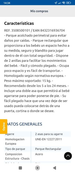 PARQUE PARA BEBÉ NUEVO