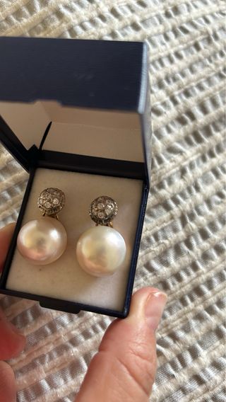 Pendiente antiguos perlas japonesas 