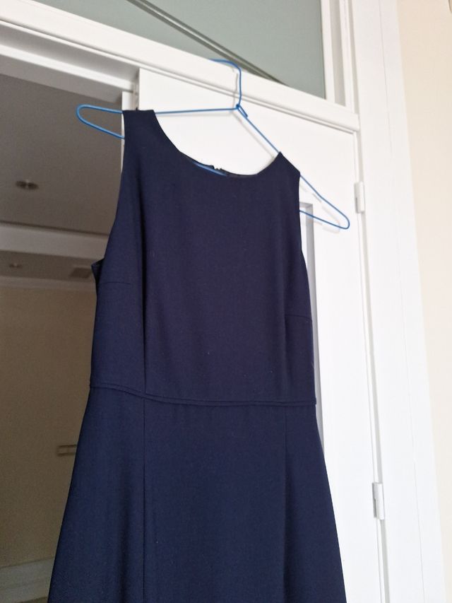 TRAJE LARGO CREP AZUL