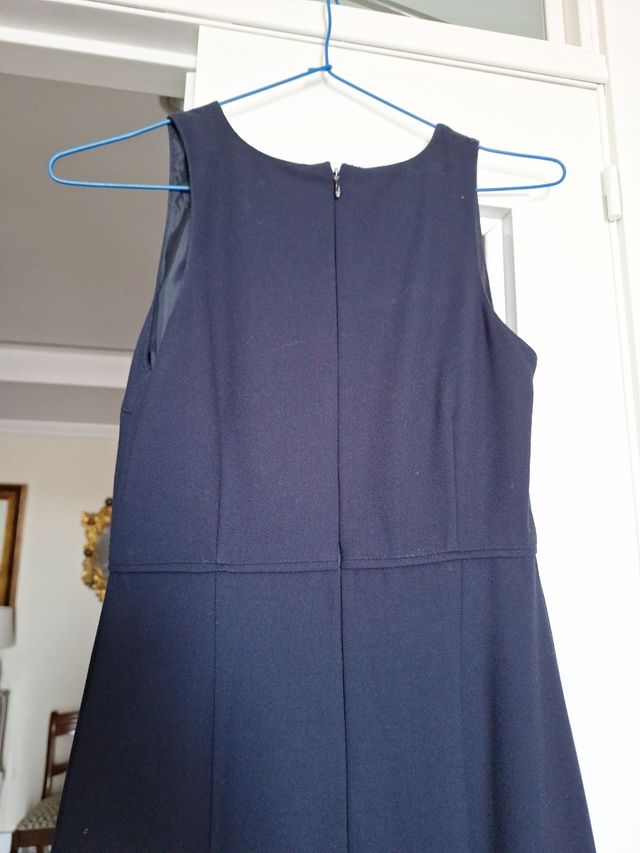 TRAJE LARGO CREP AZUL