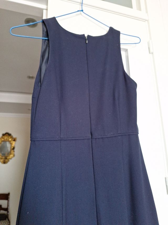 TRAJE LARGO CREP AZUL