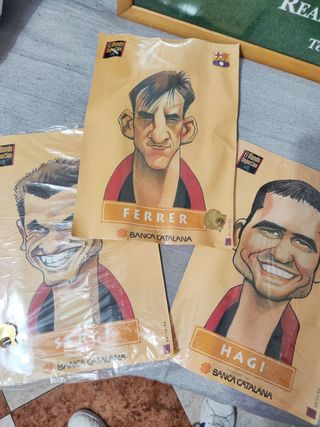 Caricaturas vintage FC Barcelona+Pins lote