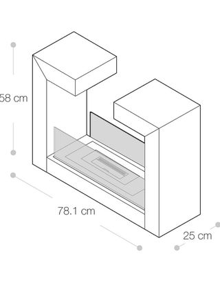 Estructura para chimenea,chinea bioetanol metal