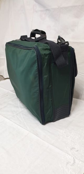 🎁 Borsone viaggio verde con rifiniture blu