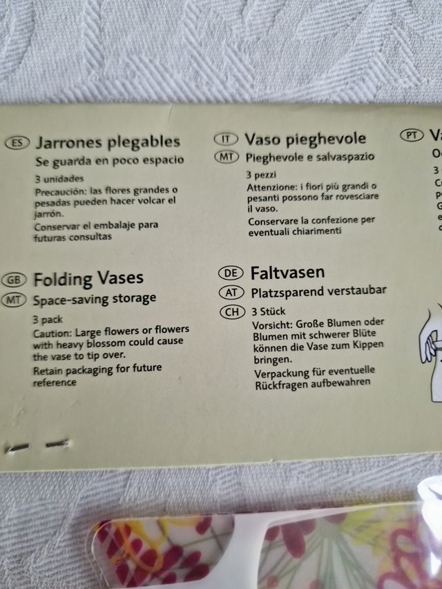 Confezione n. 3 vasi pieghevoli Melinera