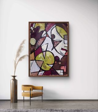 Cuadro oleo abstracto de pintor famoso moderno