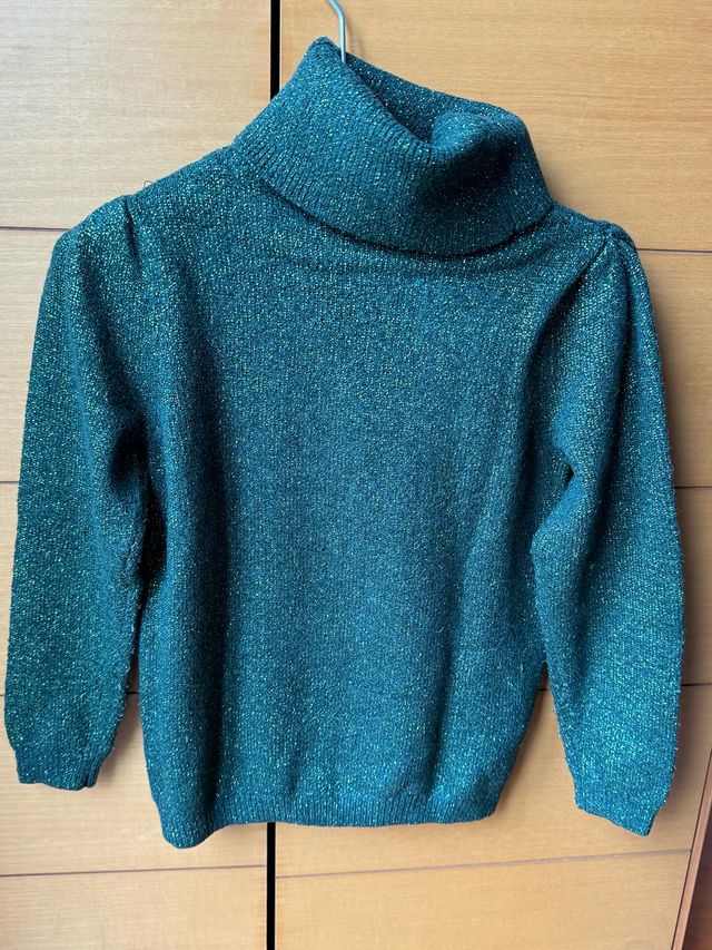 Jersey verde botella con brillo. 10 años