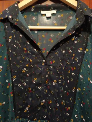 Vestido camisero flores Talla M