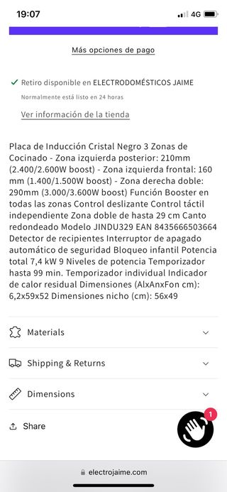 ‼️ OFERTA, VITRO DE INDUCCIÓN ( 3 ZONAS ) ‼️