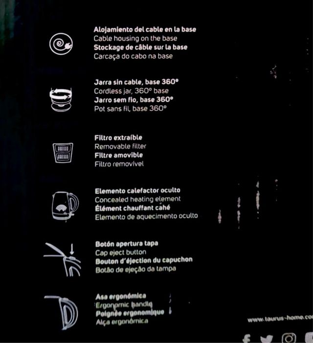 Hervidor TAURUS de acero inoxidable