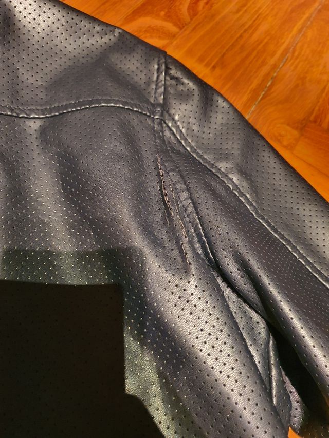 Giubbotto in pelle blu notte