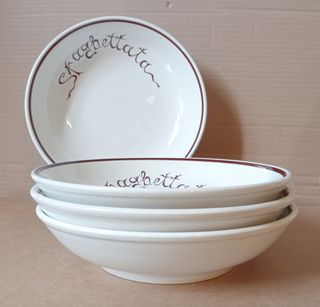 Ciotola di portata con 4 piatti fondi, vintage