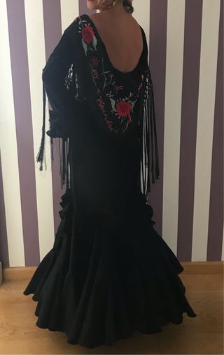Vestido flamenca talla 36 negro